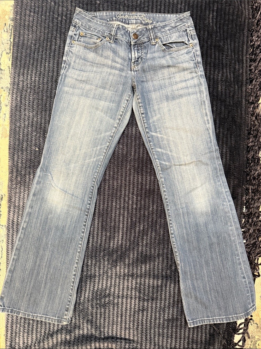 American Eagle Outfitters Light Wash Flare Jeans - Blue